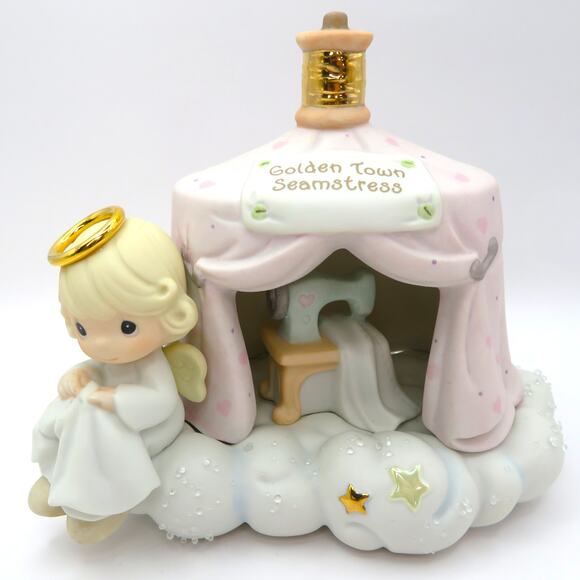 Precious Moments We All Needle Little Love 879606 Golden Town Seamstress 2002 - Picture 1 of 13